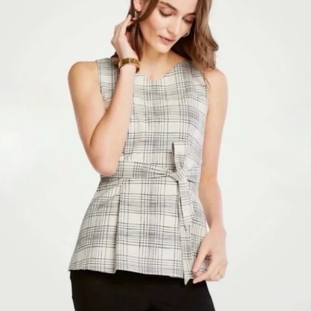 Ann Taylor Sleeveless Belted Top